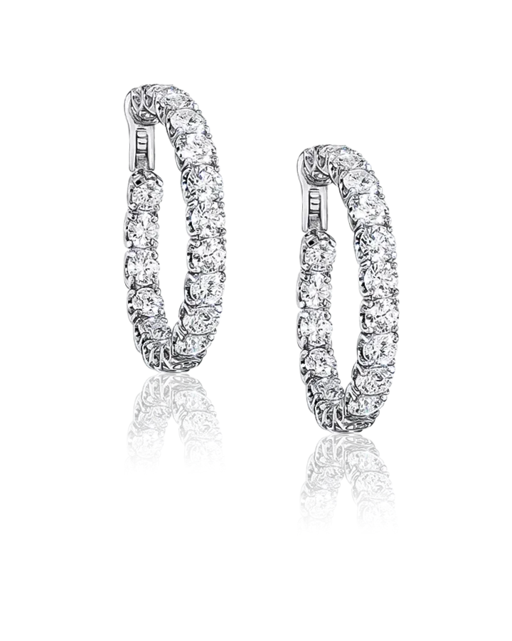 Серьги Graff Round Diamond Hoop Earrings