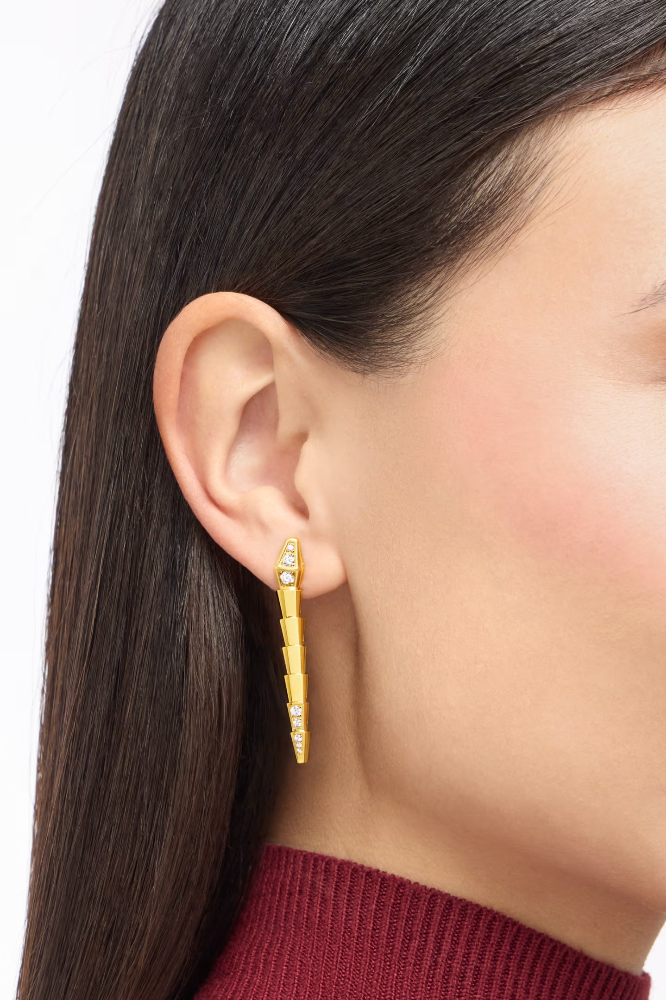 Серьги BVLGARI Serpenti Viper Earrings Yelow Gold 362191