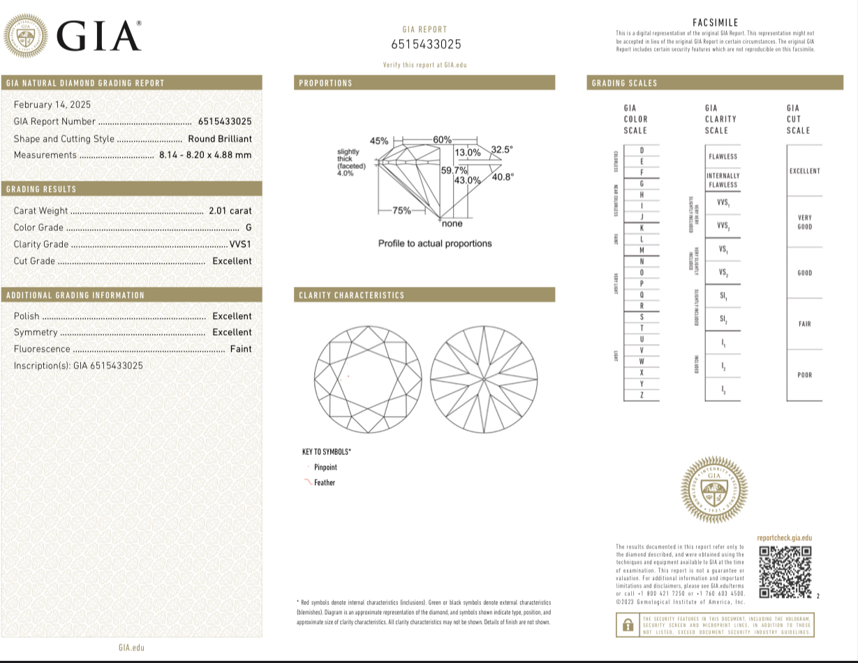 Серьги No name С БРИЛЛИАНТАМИ 2 01ct G/VVS1 - 2 00ct G/VVS1 GIA