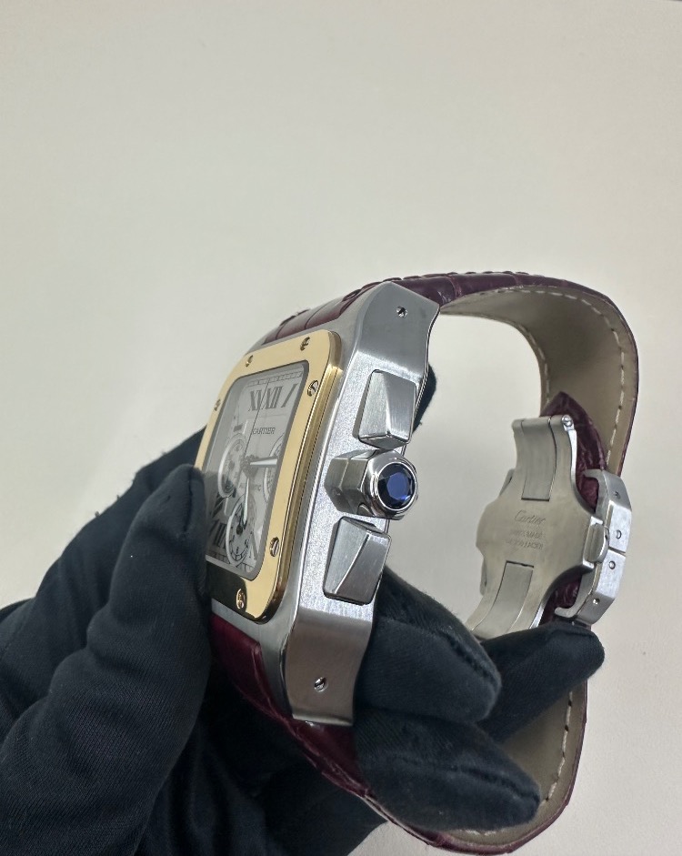 Часы Cartier SANTOS 100 CHRONOGRAPH STAINLESS STEEL & 18K YELLOW GOLD 2740