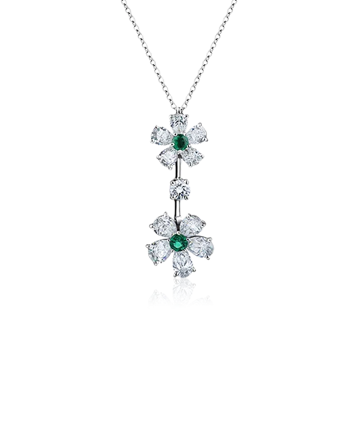 Комплект Graff DOUBLE FLOWER EMERALD & DIAMOND SET