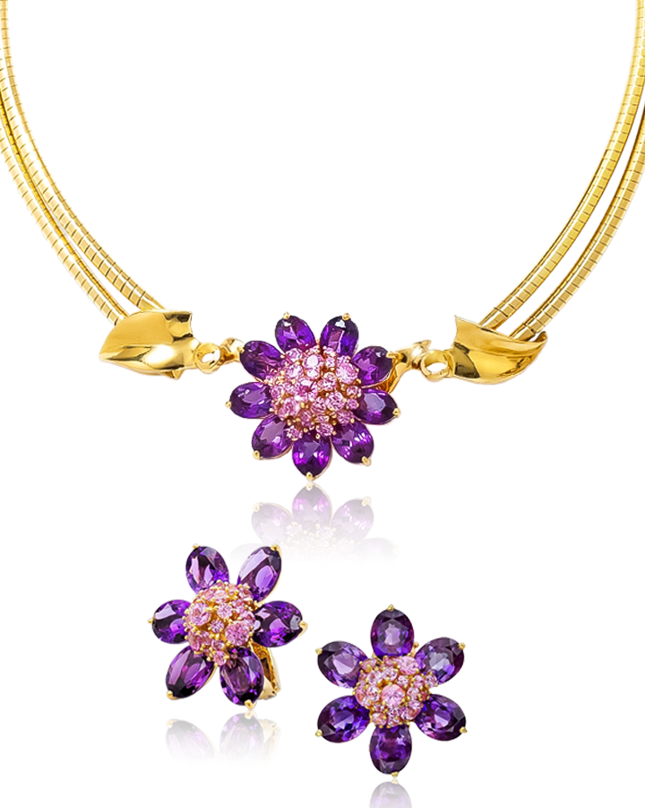 Браслет Van Cleef & Arpels PINK SAPPHIRE AND AMETHYST SUITE OF HAWAII JEWELS