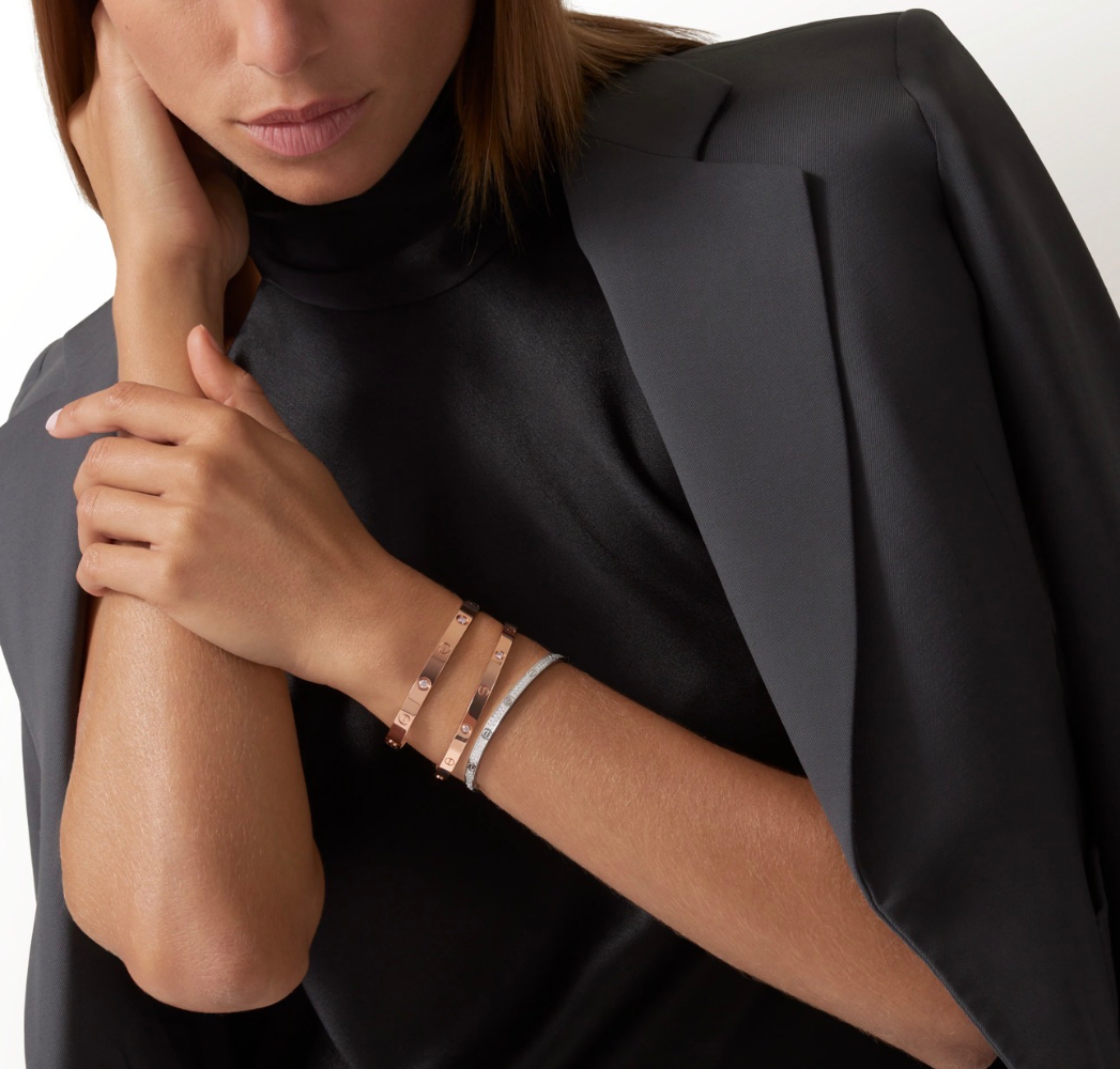 Браслет Cartier Love 4 бриллианта B6036016