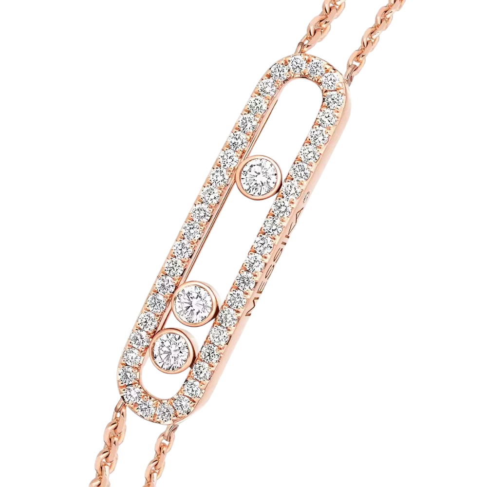 Браслет Messika MOVE CLASSIQUE PAVÉ BRACELET Pink gold diamond pavé 03995