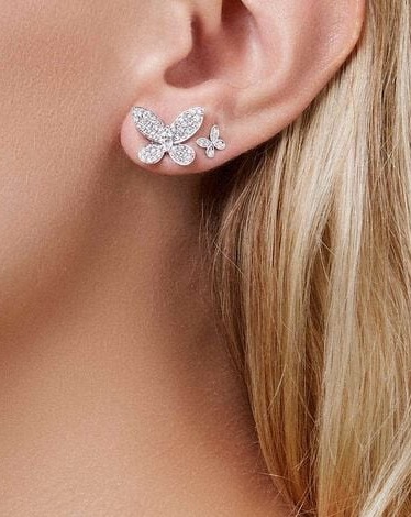 Серьги Graff Pavé Butterfly Diamond Petite Stud Earrings RGE1563