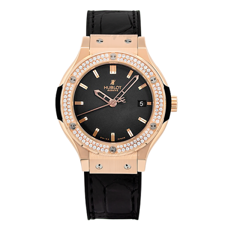 Часы Hublot Classic Fusion King Gold Diamonds Quartz 38 mm