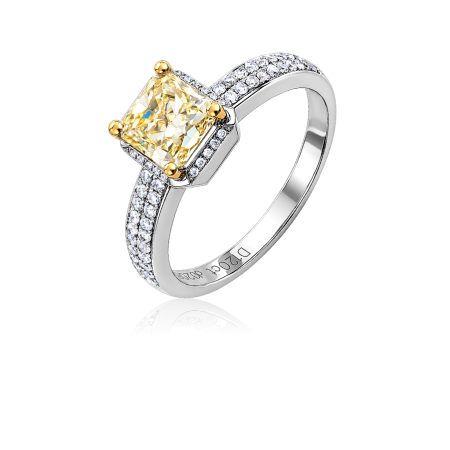 Кольцо No name с бриллиантом 1,20ct Fancy Yellow/VS1.