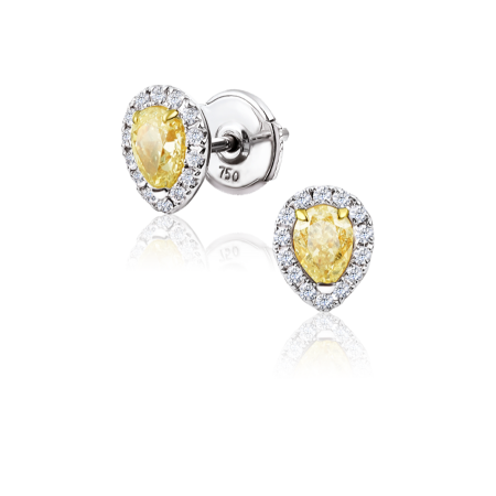 Серьги No name -пуссеты с бриллиантами по 0 42ct/0 42ct Fancy Light Yellow