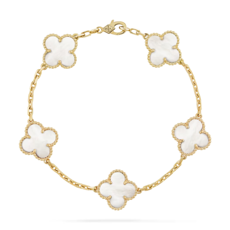 Браслет Van Cleef & Arpels Vintage Alhambra bracelet 5 мотивов VCARA41800