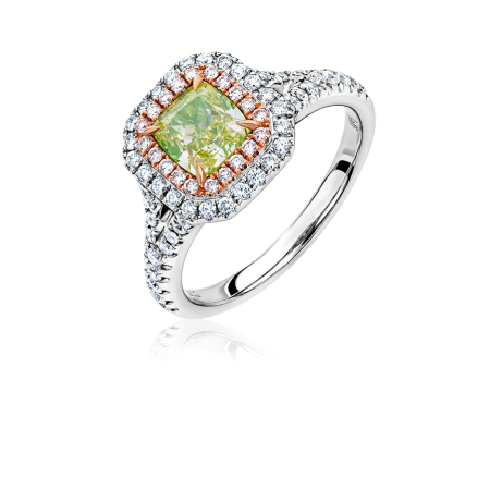 Кольцо No name  с бриллиантом огранки кушон 1,02ct FGY/VVS2