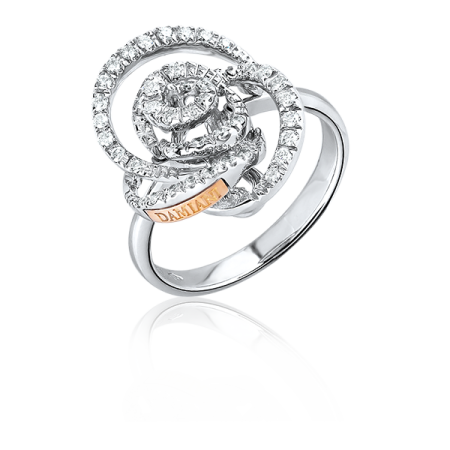 Кольцо с бриллиантом Damiani Bocciolo Кольцо из белого золота с бриллиантами