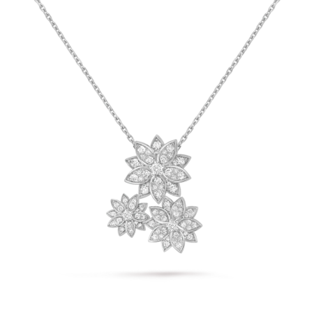 Колье Van Cleef & Arpels Lotus pendant 3 flowers VCARP7TG00