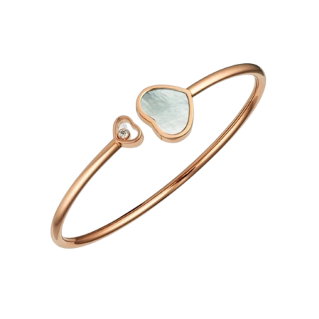 Браслет Chopard HAPPY HEARTS BANGLE MOTHER-OF-PEARL ROSE GOLD (SIZE S) 857482-5302