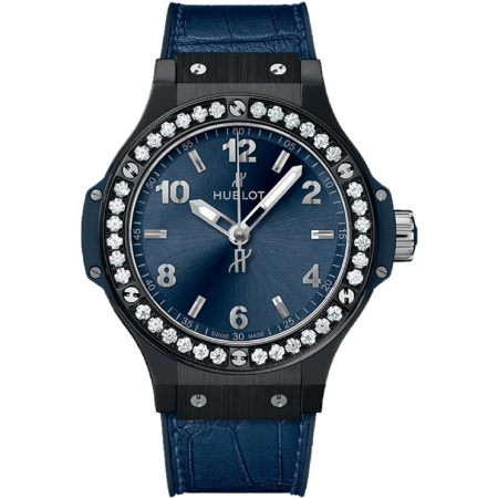 Часы Hublot Big Bang 38mm Quartz Ceramic Blue Diamonds