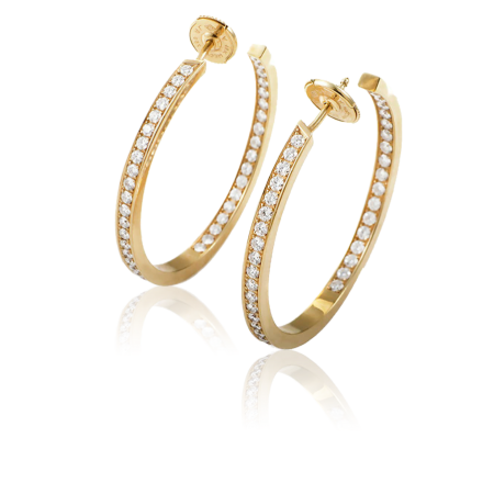 Серьги Cartier Classic Diamond Gold Hoop CRT02021618