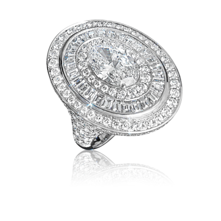 Кольцо No name с бриллиантом овал 2,02ct F/VS1.