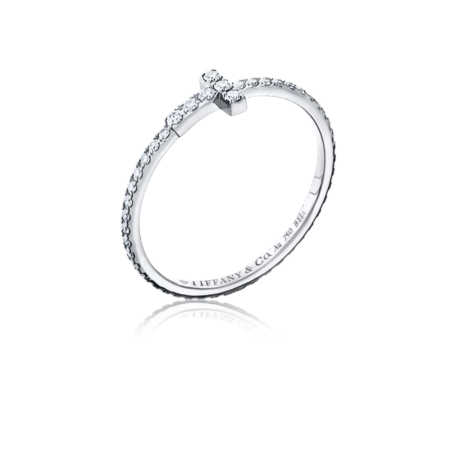 Кольцо Tiffany&Co. Diamond Wire Band Ring in White Gold