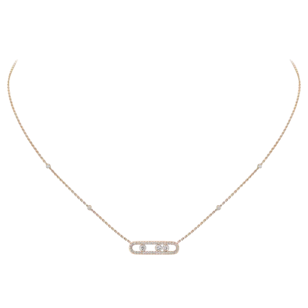 Колье Messika BABY MOVE PAVÉ NECKLACE pavé Pink gold 04322