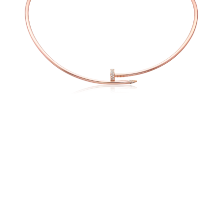 Колье Cartier JUSTE UN CLOU TORQUE NECKLACE, SMALL MODEL, DIAMONDS N7424420 (31,5 cm).