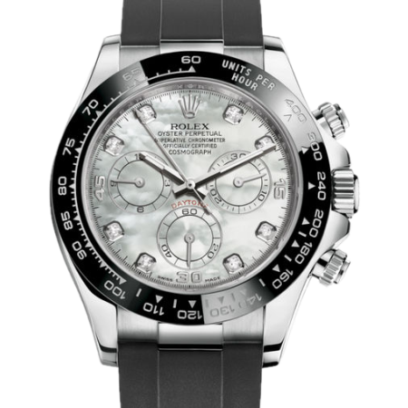 Часы Rolex COSMOGRAPH DAYTONA WHITE GOLD BLACK CERACHROM 116519LN WHITE MOTHER-OF-PEARL SET WITH DIAMONDS