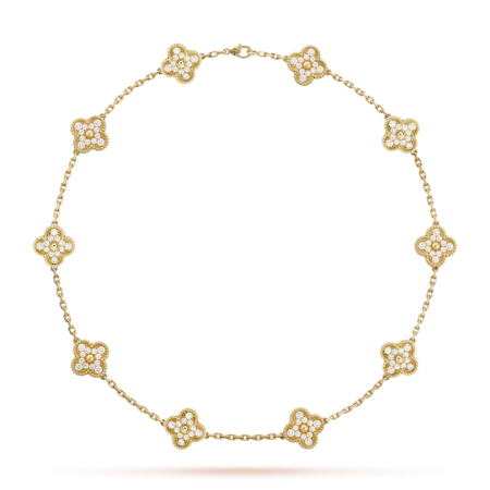 Колье Van Cleef & Arpels Vintage Alhambra necklace 10 motifs VCARA42300