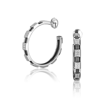 Серьги Chaumet Class One Large Hoop White Gold Diamonds