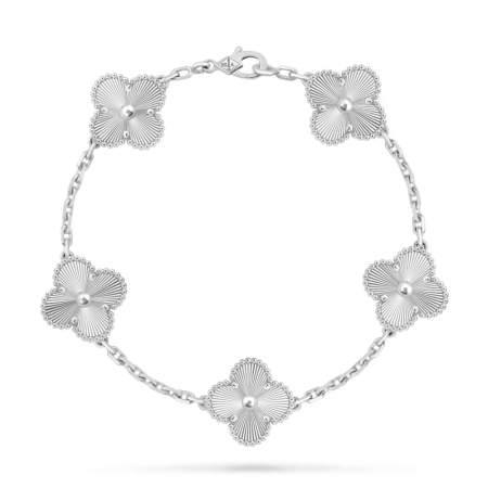 Браслет Van Cleef & Arpels Vintage Alhambra bracelet, 5 motifs 18K white gold VCARP9XE00
