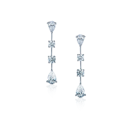 Серьги Graff Classic pershape and round Diamond strand Earrings.