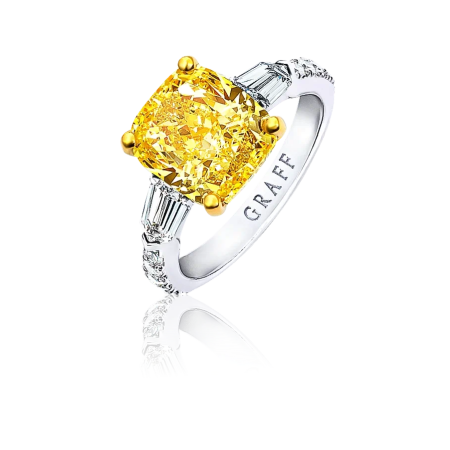 Кольцо Graff Promise Cushion Cut Yellow Diamond Engagement Ring 5 02ct Fancy Yellow/VVS2