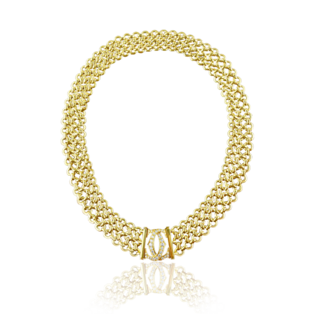 Колье Cartier Penelope Diamond Double c Fife-Row Yellow Gold Necklace