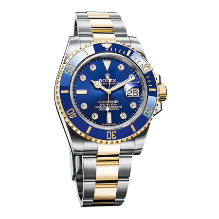 Часы Rolex Submariner Date 40mm Steel and Yellow Gold Ceramic 116613 blue dial 8 diamond