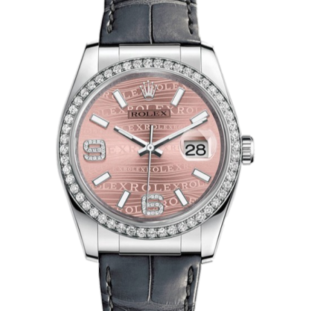 Часы Rolex Datejust 36mm White Gold 116189 Pink