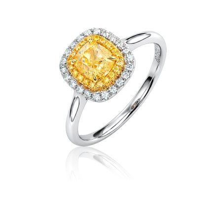 Кольцо No name с бриллиантом кушон 1,00ct FLY/VS1 GIA.