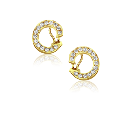 Серьги Chopard Diamond Hoop Yellow Gold Earrings 84/6907