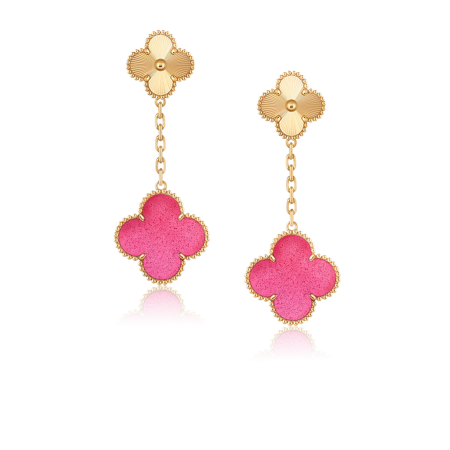Серьги Van Cleef & Arpels Magic Alhambra earrings 2 motifs 18K yellow gold Enamel Wishlist Magic Alhambra earrings 2 motifs VCARPQZJ00
