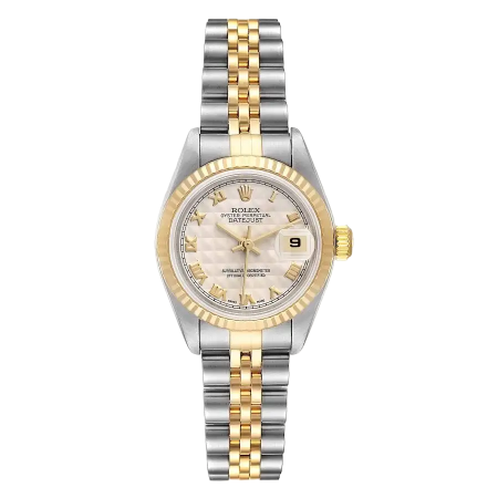 Часы Rolex Datejust Steel Yellow Gold Ivory Pyramid Dial Ladies Watch 79173