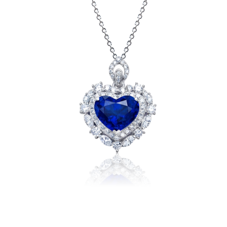 Кулон No name с бриллиантами и сапфиром 4.20ct.