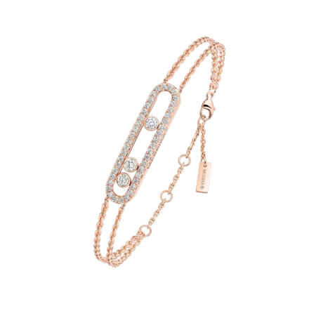 Браслет Messika MOVE CLASSIQUE PAVÉ BRACELET Pink gold diamond pavé 03995