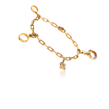 Браслет Cartier Yellow Gold Spartacus Chain Link с подвесками.