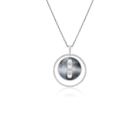 Подвеска Messika Lucky Move diamond and grey mother-of-pearl necklace 10837-WG