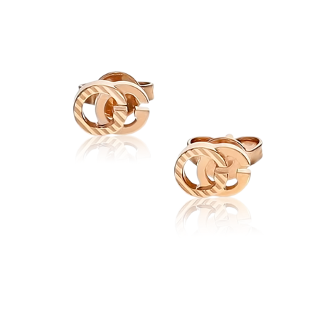 Серьги GUCCI Interlocking G Gold Stripe Stud Earrings YBD65221900100U