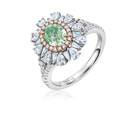 Кольцо No name с бриллиантом Oval 1,03ct FLEG/SI2 GIA