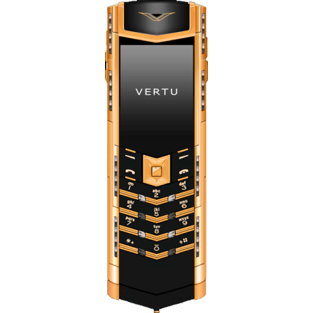 Телефон Vertu SIGNATURE S DESIGN DECO КРАСНОЕ ЗОЛОТО ЧЕРНЫЕ И БЕЛЫЕ БРИЛЛИАНТЫ