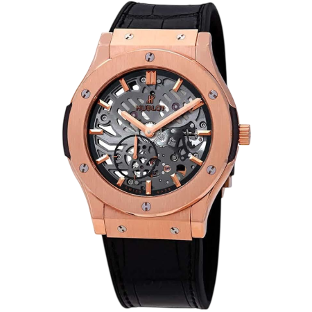 Часы Hublot Classic Fusion Ultra-Thin Skeleton King Gold 45 515.OX.0180.LR