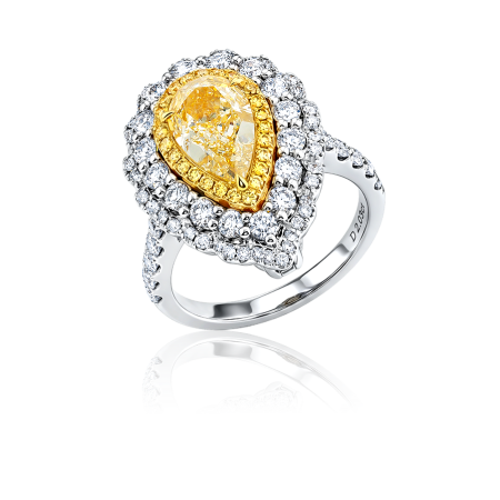 Кольцо No name -трансформер с бриллиантом Груша 2,03ct FLBY/VVS2