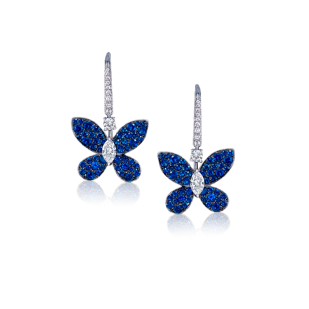 Серьги Graff PAVE BUTTERFLY SAPPHIRE WHITE GOLD LARGE MODEL