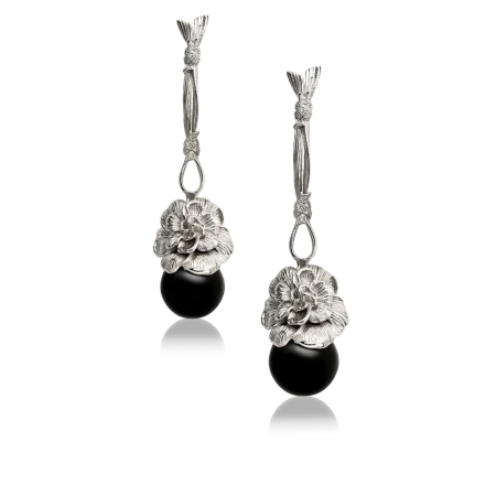 Серьги Carrera y Carrera Gardenias White Gold with Onyx and Diamonds Earrings DA11554-020708