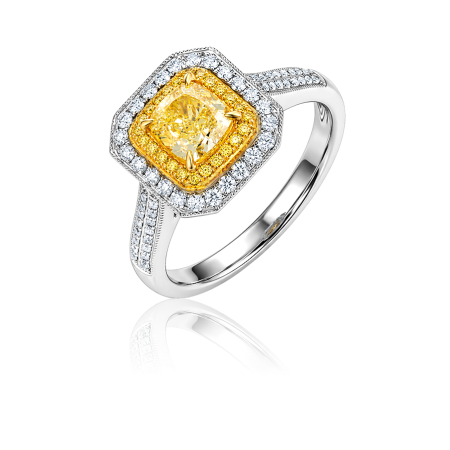 Кольцо No name с бриллиантом кушон 1,01ct FLY/SI1 GIA.