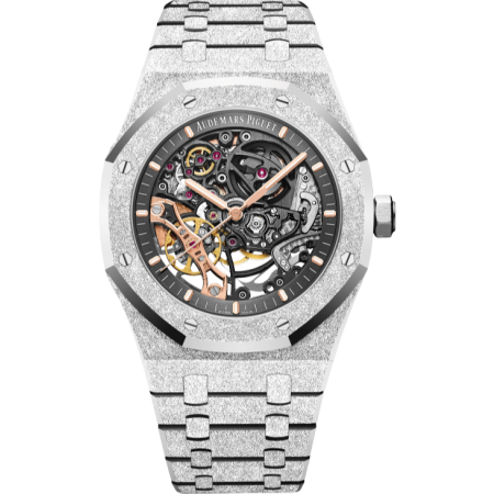 Часы AUDEMARS PIGUET Royal Oak Double Balance Wheel Openworked Frosted 15407BC.GG.1224BC.01