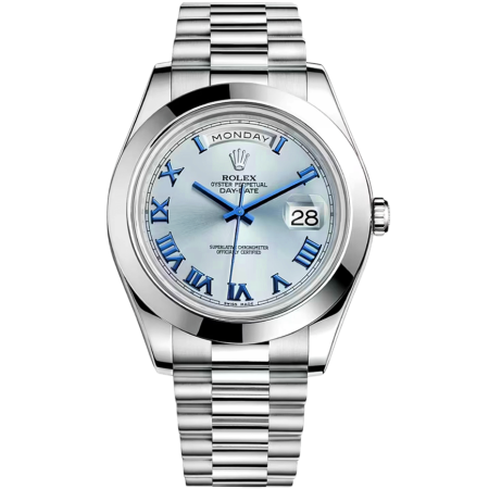 Часы Rolex DAY-DATE II PLATINUM ICE BLUE ARABIC 218206 ibcrp